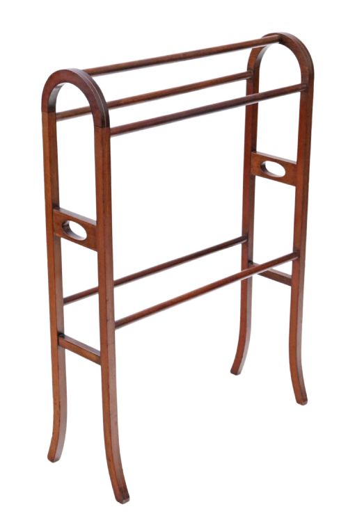 Edwardian Inlaid Mahogany Towel Rail Stand