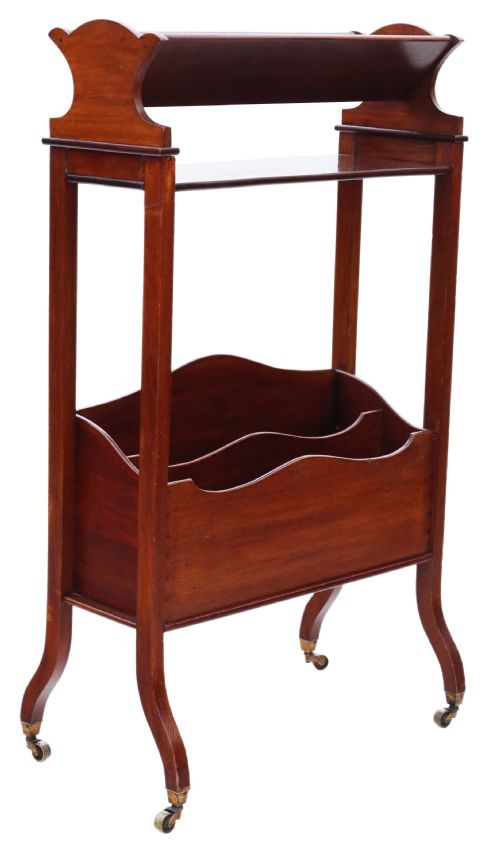 Victorian Mahogany Bookcase Book Trough