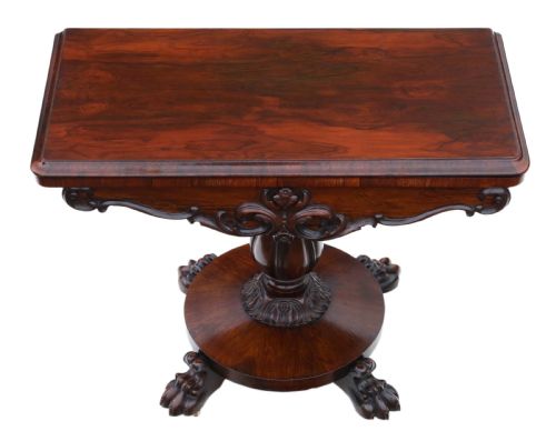 Regency Rosewood Folding Card Console Table