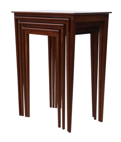 fig 1. Inlaid mahogany nest of 4 tables
