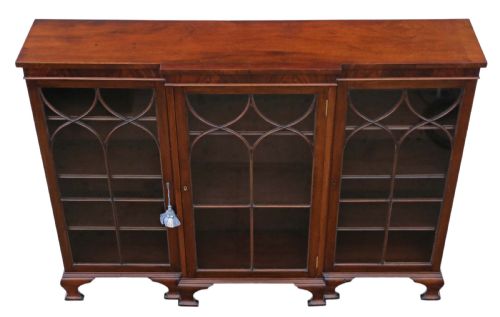 Victorian Mahogany Adjustable Glazed Breakfront Bookcase