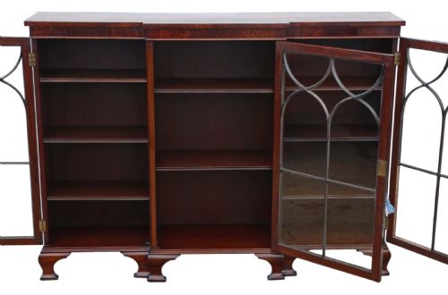 fig 1. Victorian mahogany adjustable glazed breakfront bookcase