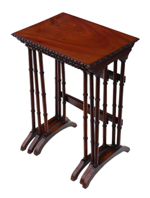 fig 1. Victorian mahogany nest of 3 tables