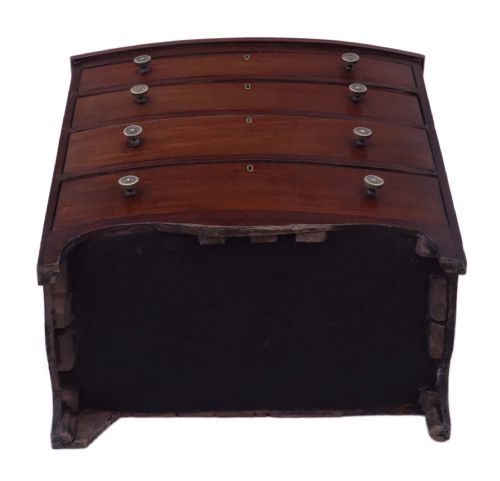 GEORGIAN MAHOGANY BOW FRONT CHEST OF DRAWERS - ADDITIONAL PHOTO 7