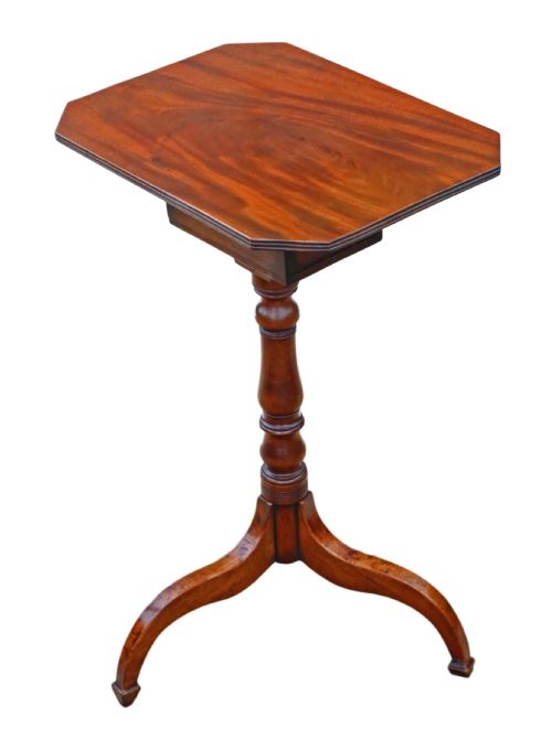 fig 1. Georgian mahogany tilt top wine table with drawer