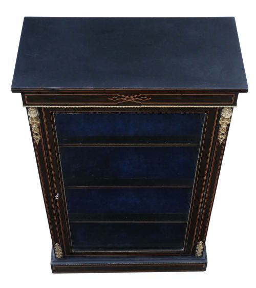 fig 1. Victorian Aesthetic inlaid and ebonised display cabinet