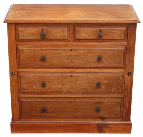Victorian Decorated Ash Chest of Drawers