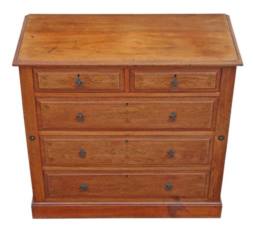 fig 1. Victorian decorated ash chest of drawers