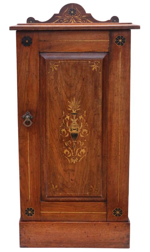 Victorian Decorated Ash Bedside Table