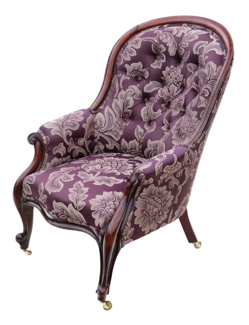 VICTORIAN MAHOGANY SPOON BACK ARMCHAIR - ADDITIONAL PHOTO 1
