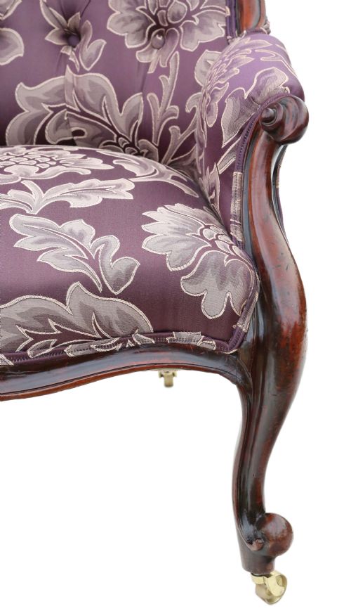 VICTORIAN MAHOGANY SPOON BACK ARMCHAIR - ADDITIONAL PHOTO 4