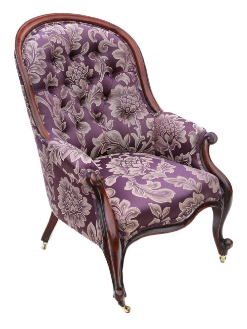 VICTORIAN MAHOGANY SPOON BACK ARMCHAIR - ADDITIONAL PHOTO 5