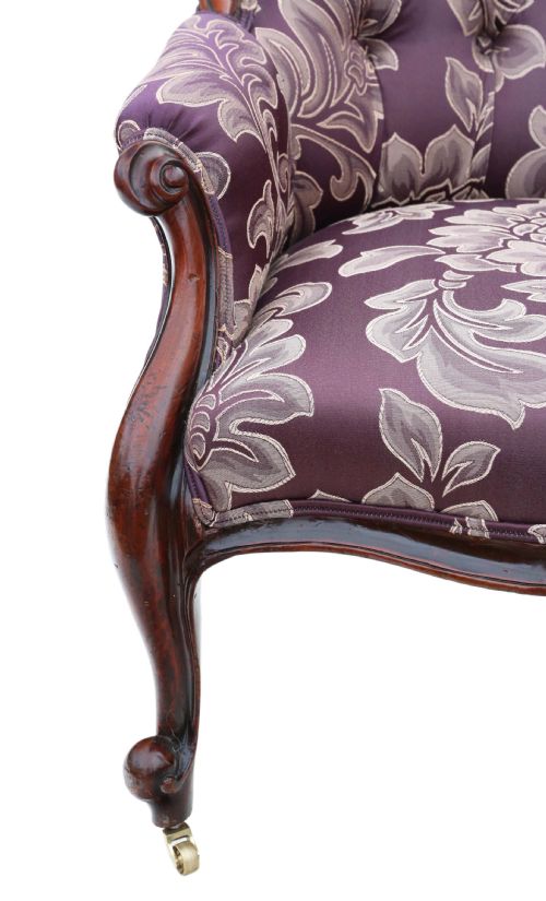 VICTORIAN MAHOGANY SPOON BACK ARMCHAIR - ADDITIONAL PHOTO 6