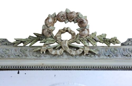 fig 1. Large 19th Century French decorated overmantle wall mirror