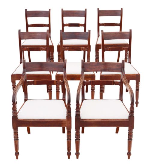 Set of 8 (6+2) Regency Mahogany Dining Chairs