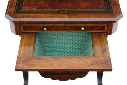 fig 2. Victorian inlaid burr walnut amboyna work table