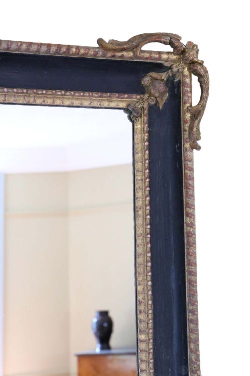 fig 1. Large gilt and black 19th Century overmantle mirror