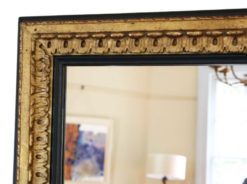 fig 1. Large black and gilt 19th Century overmantle mirror