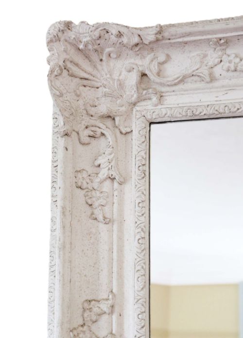 LARGE NATURAL GESSO OVERMANTLE MIRROR - ADDITIONAL PHOTO 1