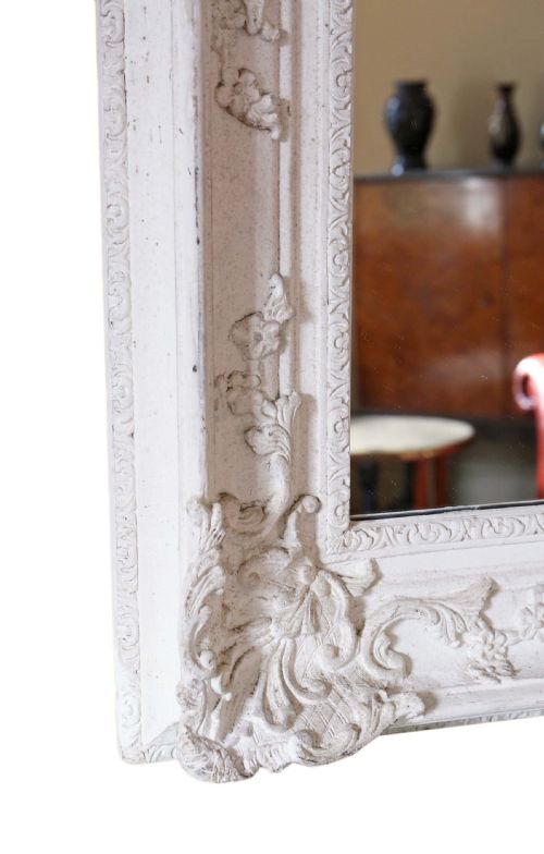LARGE NATURAL GESSO OVERMANTLE MIRROR - ADDITIONAL PHOTO 3