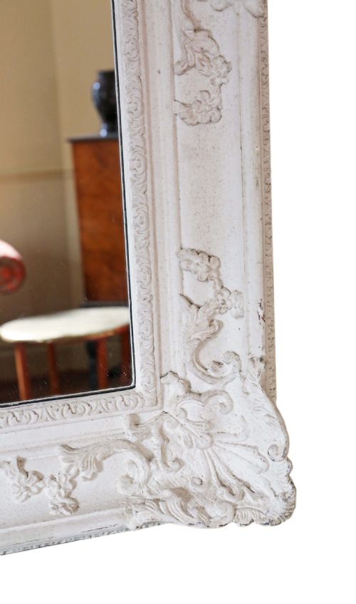 LARGE NATURAL GESSO OVERMANTLE MIRROR - ADDITIONAL PHOTO 4
