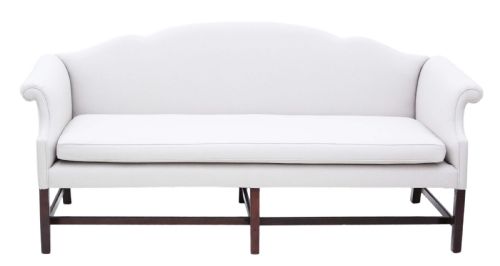 Georgian C1800 Mahogany Scroll Arm Sofa