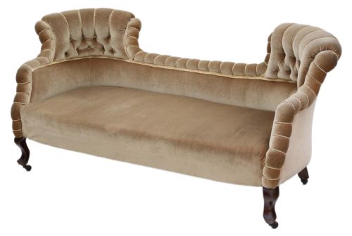 Small Victorian Sofa Dark Dusky Gold