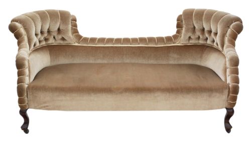 fig 1. Small Victorian sofa dark dusky gold