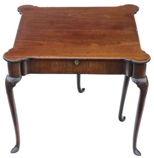 GEORGIAN INLAID MAHOGANY FOLDING CARD TABLE - ADDITIONAL PHOTO 4
