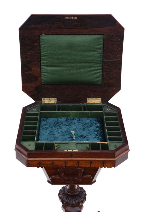 fig 1. Victorian rosewood Gothic work table box
