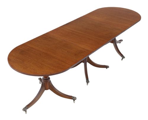 fig 1. Mahogany extending pedestal dining table