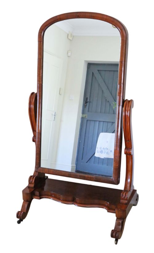 fig 1. Victorian mahogany cheval mirror