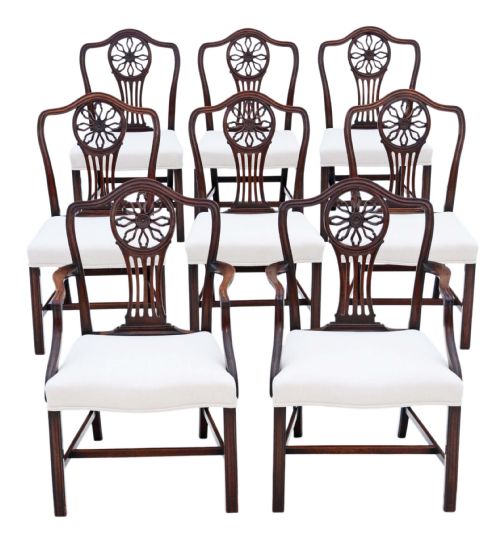 Set of 8 (6+2) Georgian Mahogany Dining Chairs