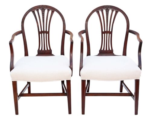 fig 1. Pair of Georgian mahogany elbow chairs