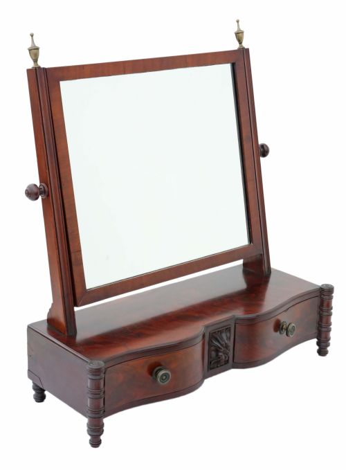 fig 1. Regency mahogany serpentine dressing table mirror