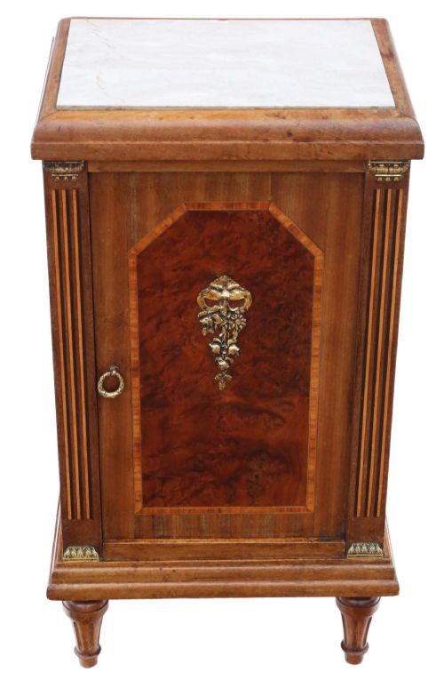 French Empire Style Inlaid Bedside Table