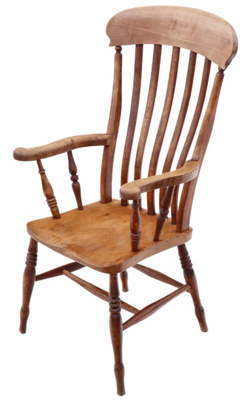 Victorian Elm and Beech Grandad Windsor Chair