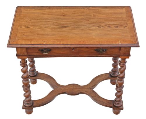 fig 1. Charles II revival oak and elm writing desk