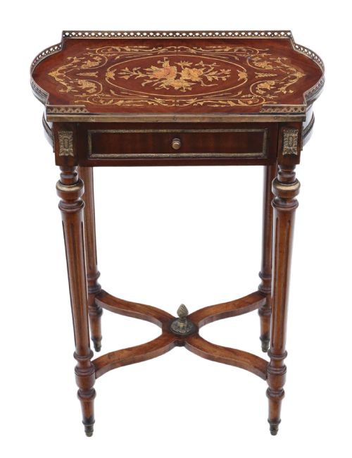 French Marquetry Bedside Table