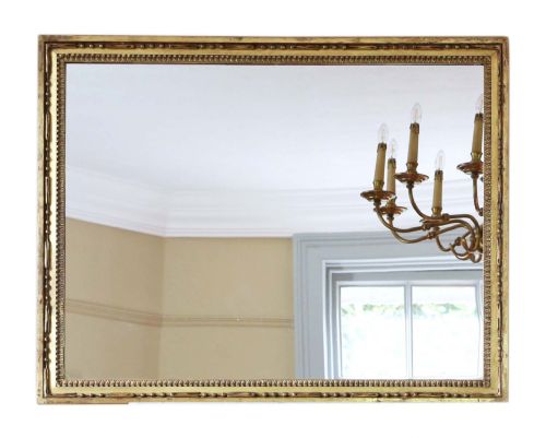 LARGE 19TH CENTURY GILT OVERMANTLE WALL MIRROR - ADDITIONAL PHOTO 1