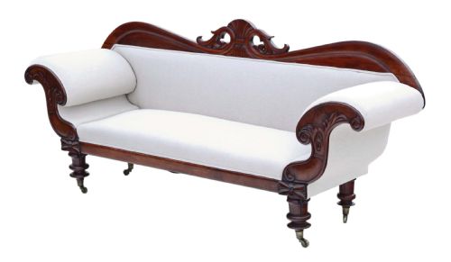 fig 1. Regency show wood scroll arm sofa