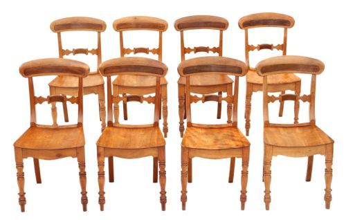 Set of 8 Victorian Elm Kitchen Dining Chairs