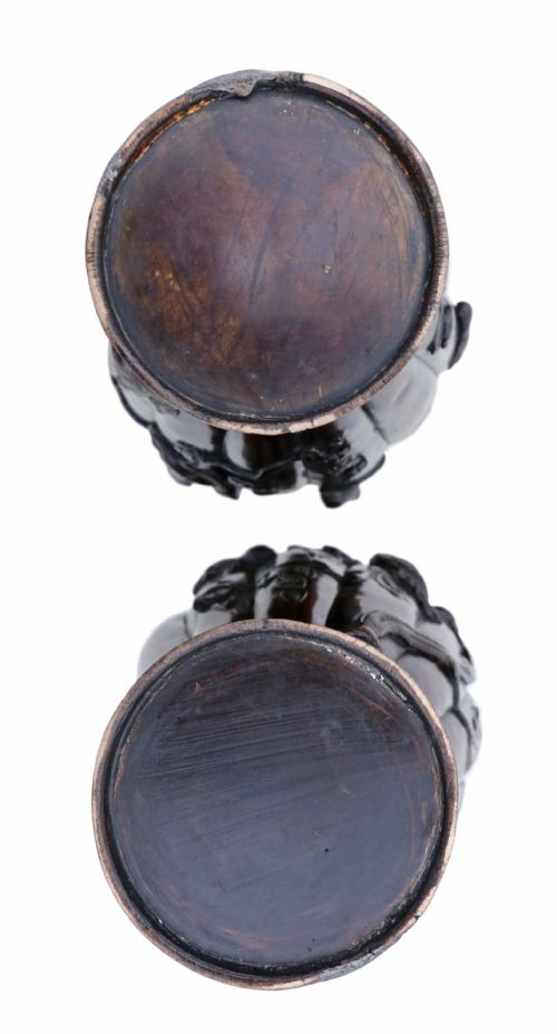 VERY LARGE PAIR OF JAPANESE BRONZE VASES MEIJI PERIOD - ADDITIONAL PHOTO 4