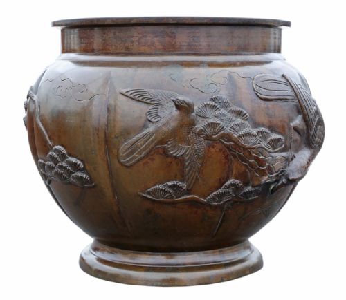 ORIENTAL JAPANESE BRONZE JARDINIRE MEIJI PERIOD - ADDITIONAL PHOTO 6