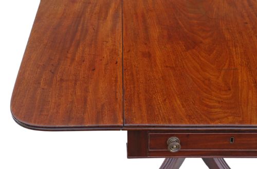 REGENCY MAHOGANY PEDESTAL PEMBROKE SOFA DINING TABLE - ADDITIONAL PHOTO 1