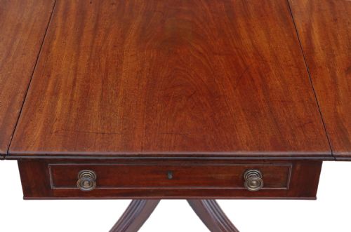 REGENCY MAHOGANY PEDESTAL PEMBROKE SOFA DINING TABLE - ADDITIONAL PHOTO 9