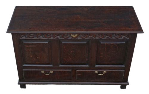 GEORGIAN OAK MULE CHEST COFFER - ADDITIONAL PHOTO 1