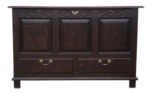 GEORGIAN OAK MULE CHEST COFFER - ADDITIONAL PHOTO 2