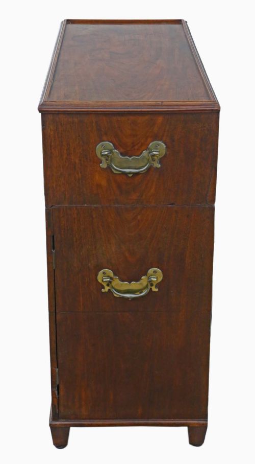 19TH CENTURY MAHOGANY CAMPAIGN CHEST OF DRAWERS - ADDITIONAL PHOTO 6