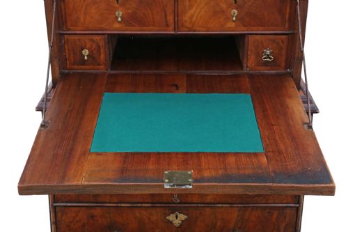 fig 1. Queen Anne early 18th Century inlaid burr walnut escritoire desk
